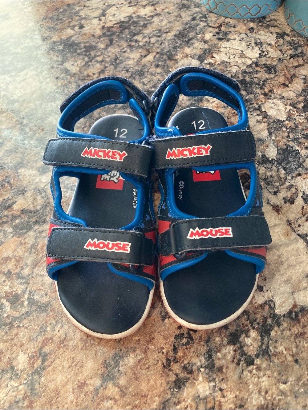 Disney Mickey Mouse Navy Blue and Black Kids Sandals